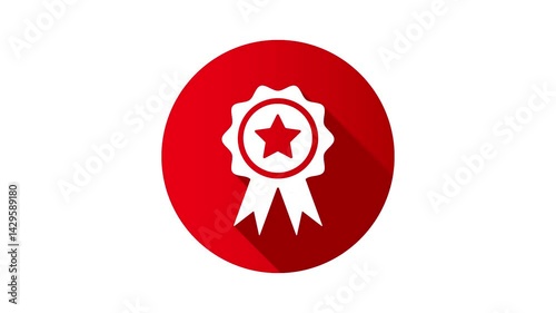 Quality icon. Emblem of a verified product. Motion graphics 4k