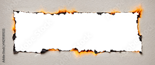 burning paper with a white ...