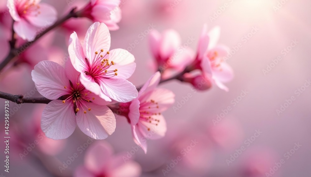 Delicate pink sakura blossoms, full bloom, soft petals , japanese, tree, illustration Delicate pink sakura blossoms, full bloom, soft petals , japanese, tree, illustration