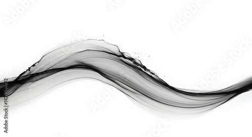 Ethereal Black Wave Abstract Painting Style Background With Smooth Transitions