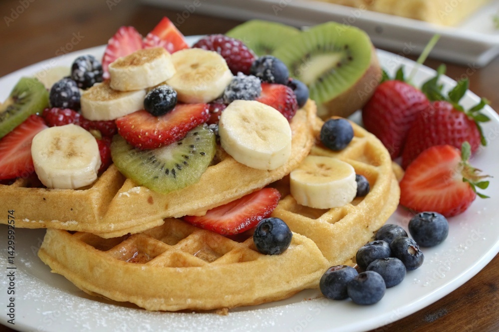 Mixed fruit waffles Mixed fruit waffles