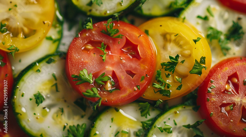Aesthetic Presentation of Vegetable Slices in Two Perspectives