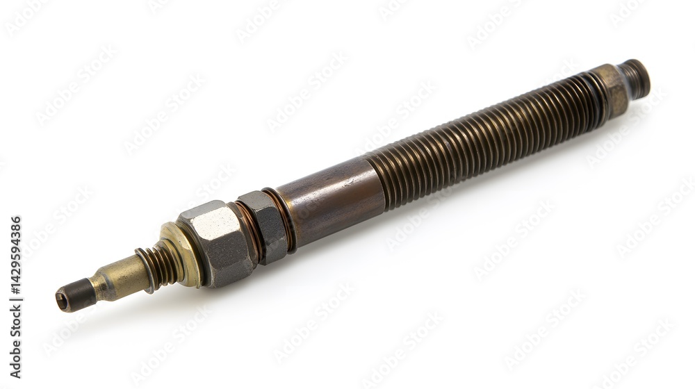 Glow Plug with Auto Part, and Studio Shot. Glow Plug with Auto Part, and Studio Shot.
