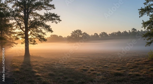 Foggy Meadow at Sunrise, Photo