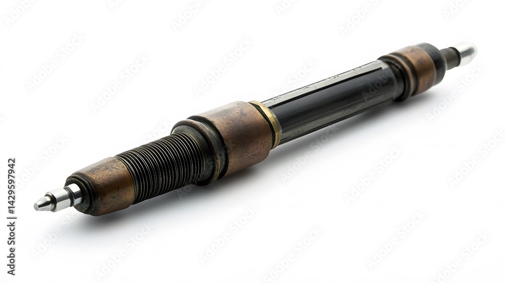 Steampunk Pen with White Background.