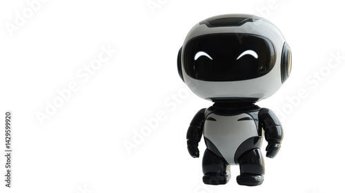Robot toy white background transparent Ai assistant concept using for decoration.
