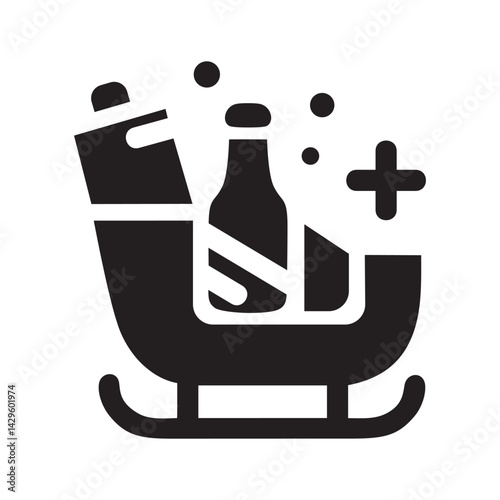 Santa's Sleigh icon or logo isolated sign symbol vector illustration - Collection of high quality black style vector icons