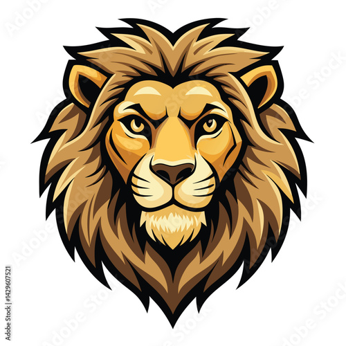 Majestic lion head graphic design