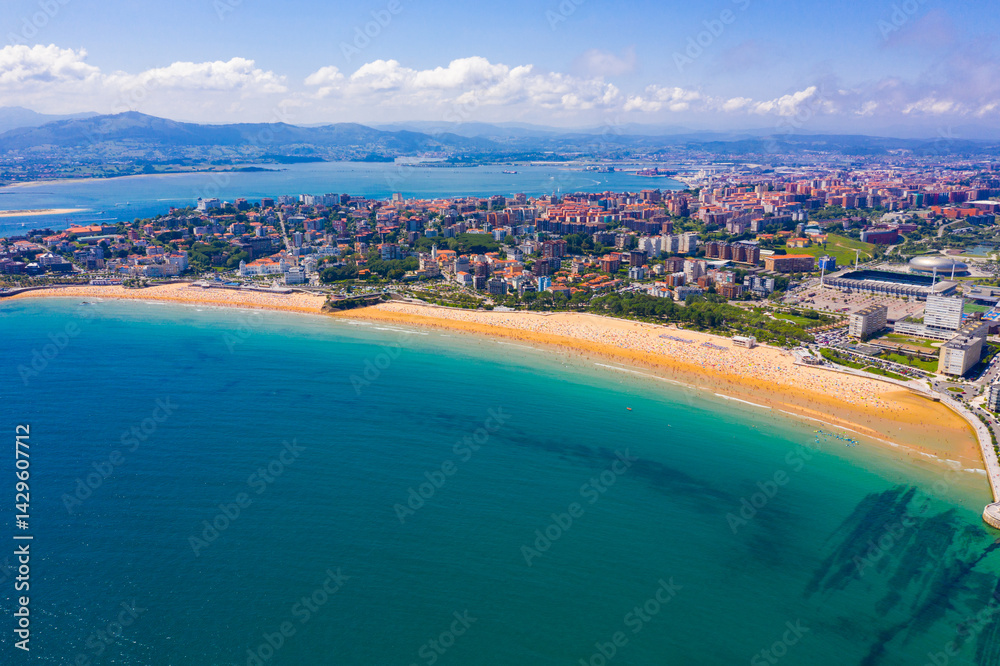 Aerial view of coast at Santander cityscape with a modern apartment buildings, Cantabria, Spain Aerial view of coast at Santander cityscape with a modern apartment buildings, Cantabria, Spain