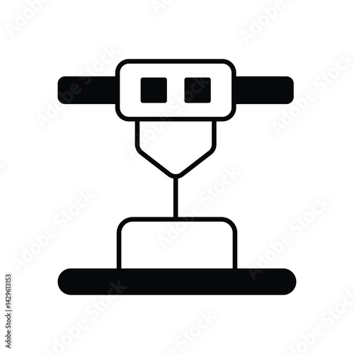 3D Printing Robot vector icons stock illustration