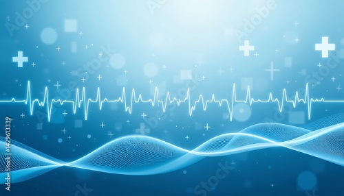 Serene Medical Conference Background Blue and White Healthcare Design