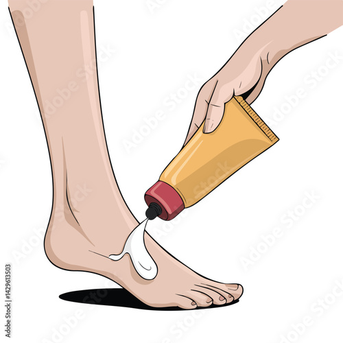 foot cream skin care moisturizer isolated vector illustration on white background