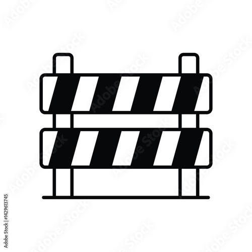 Safety Barrier for Robots vector icons stock illustration