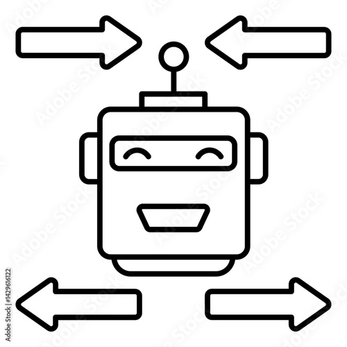 AI Data Routing outline icon