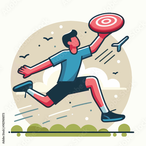 sport, activity, throwing, game, play, fun, people, disc, ultimate, flying, vector, summer, joy, hobby, illustration, leisure, lifestyle, outdoors, recreation, plastic, frisbee, cheerful, happiness, m