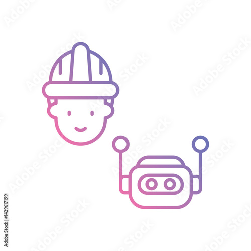 Collaborative Robot vector icons stock illustration