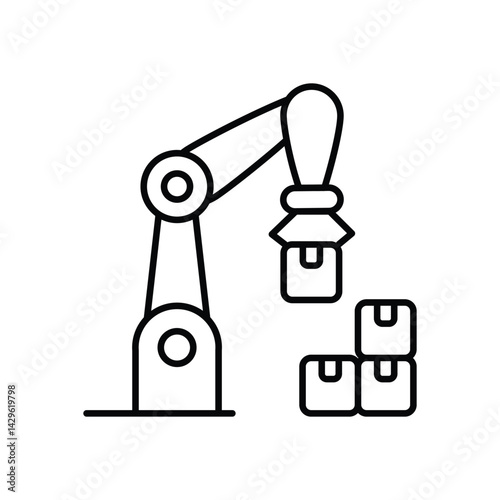 Palletizing Robot vector icons stock illustration