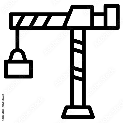 Crane Harbor Tower Line Icon