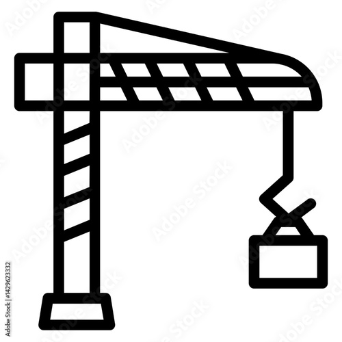 Crane Harbor Tower Line Icon