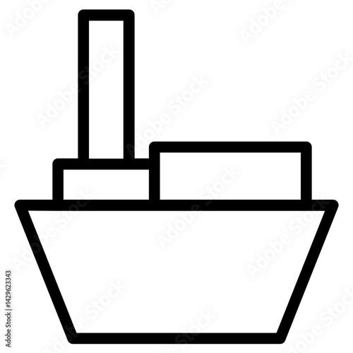 City Harbor Ship Line Icon