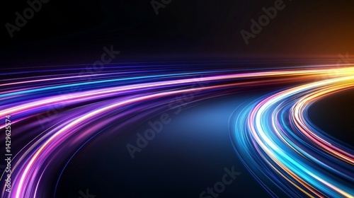 Colorful, swirling line of light that appears to be moving