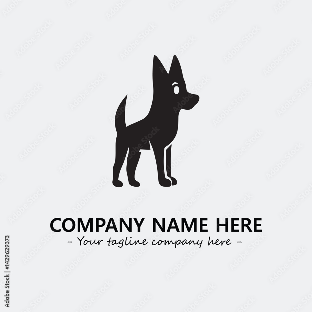 Fototapeta premium Dog illustration black and white for logo company vector image 