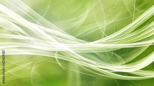 Wallpaper Mural Soft, Flowing Abstract Background with Smooth, Translucent Lines in Green and White, Evoking Calm and Tranquility in Nature Inspired Design Torontodigital.ca