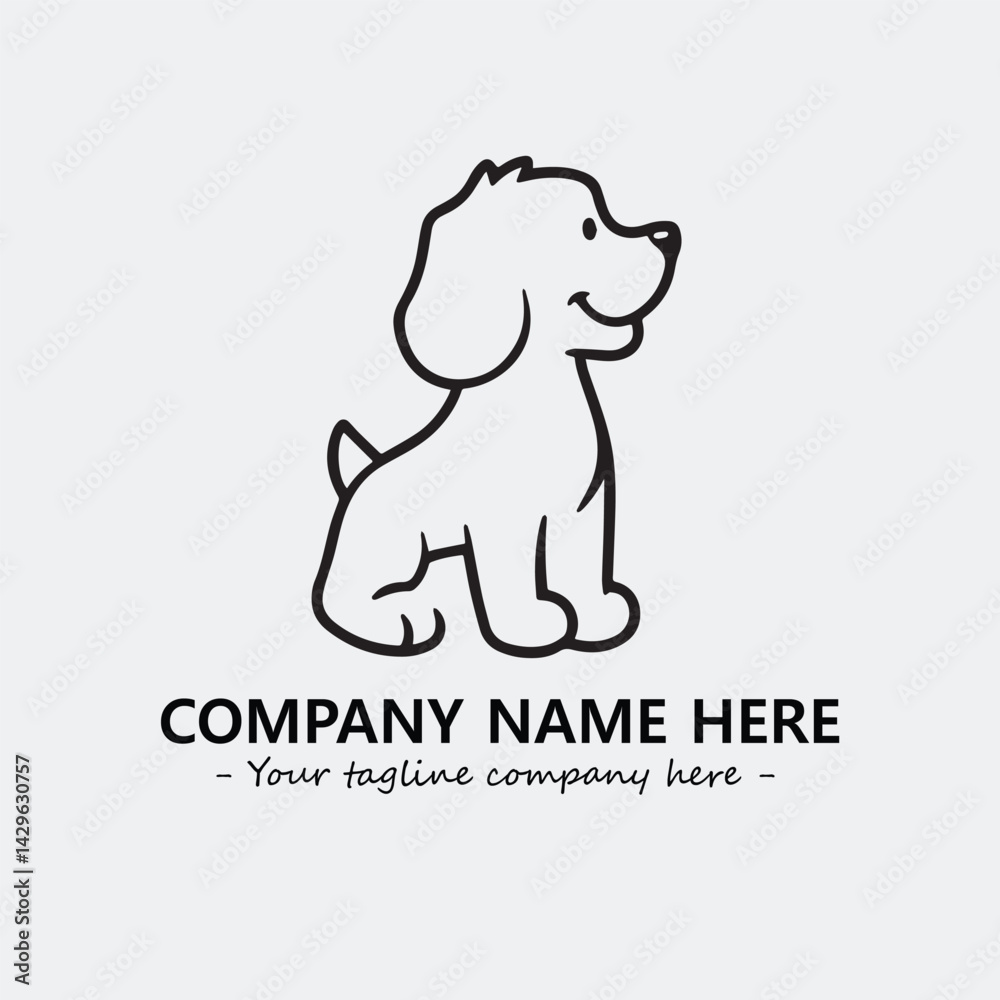 Obraz premium Dog illustration black and white for logo company vector image 