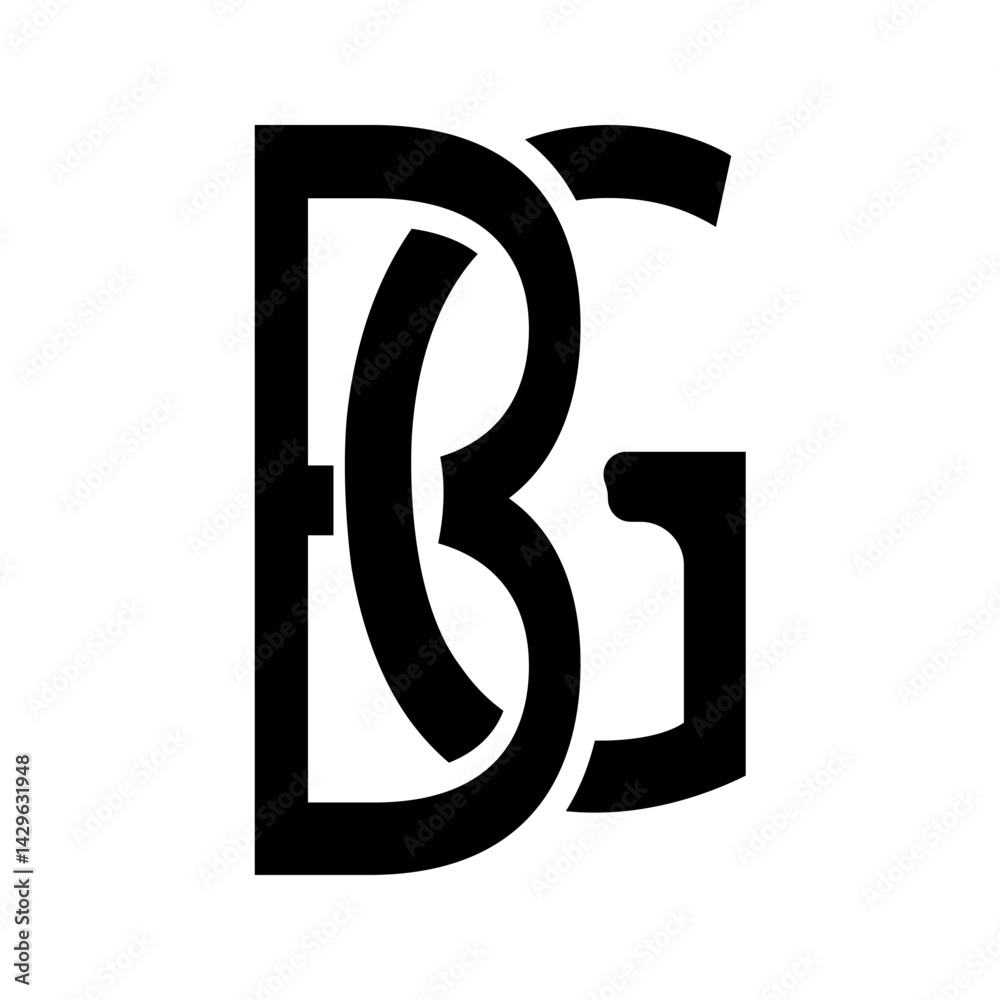 Abstract letter BG logo design.
Abstract letter BG logo design.