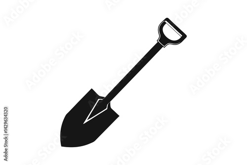 shovel silhouette vector isolated on white background