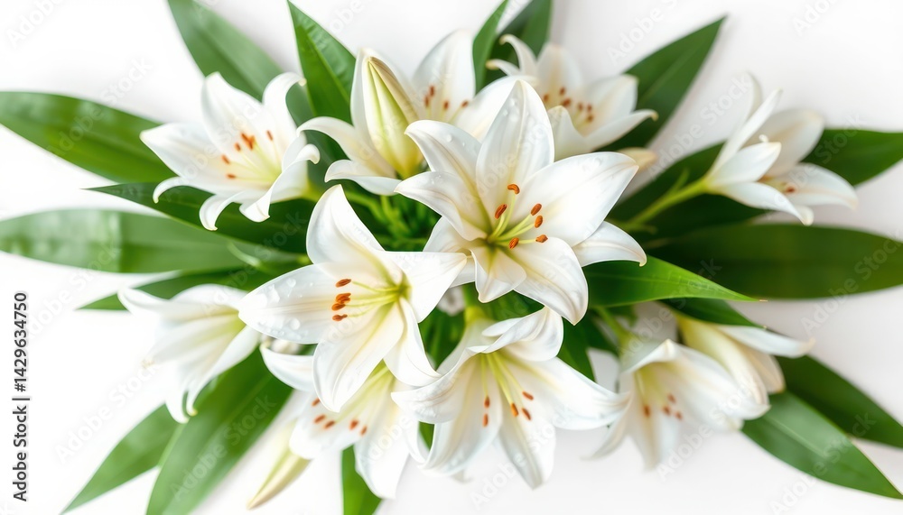 Fototapeta premium Elegant White Lily Bouquet Displayed