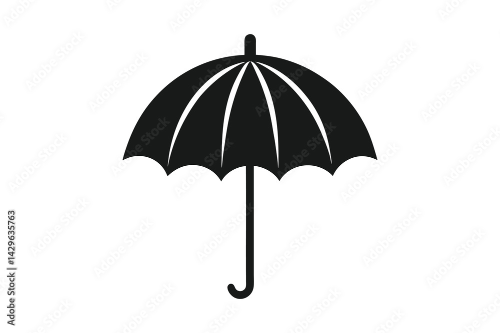 black umbrella vector illustration isolated on white background black umbrella vector illustration isolated on white background