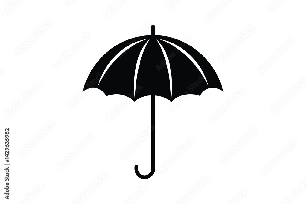 black umbrella vector illustration isolated on white background black umbrella vector illustration isolated on white background