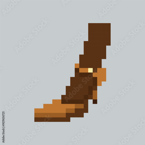 Shoe pixel art, vector illustration. 
