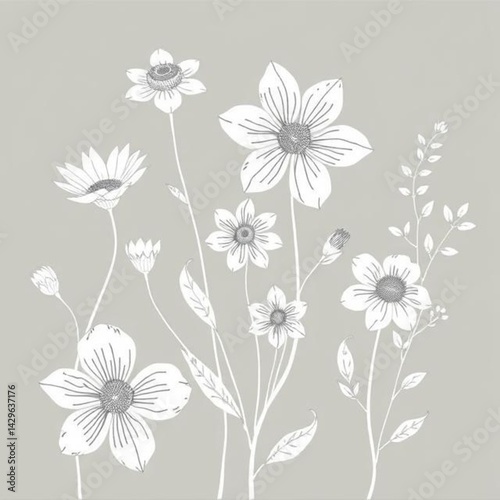  Hand-Drawn Flower Collection – Elegant Botanical Illustrations