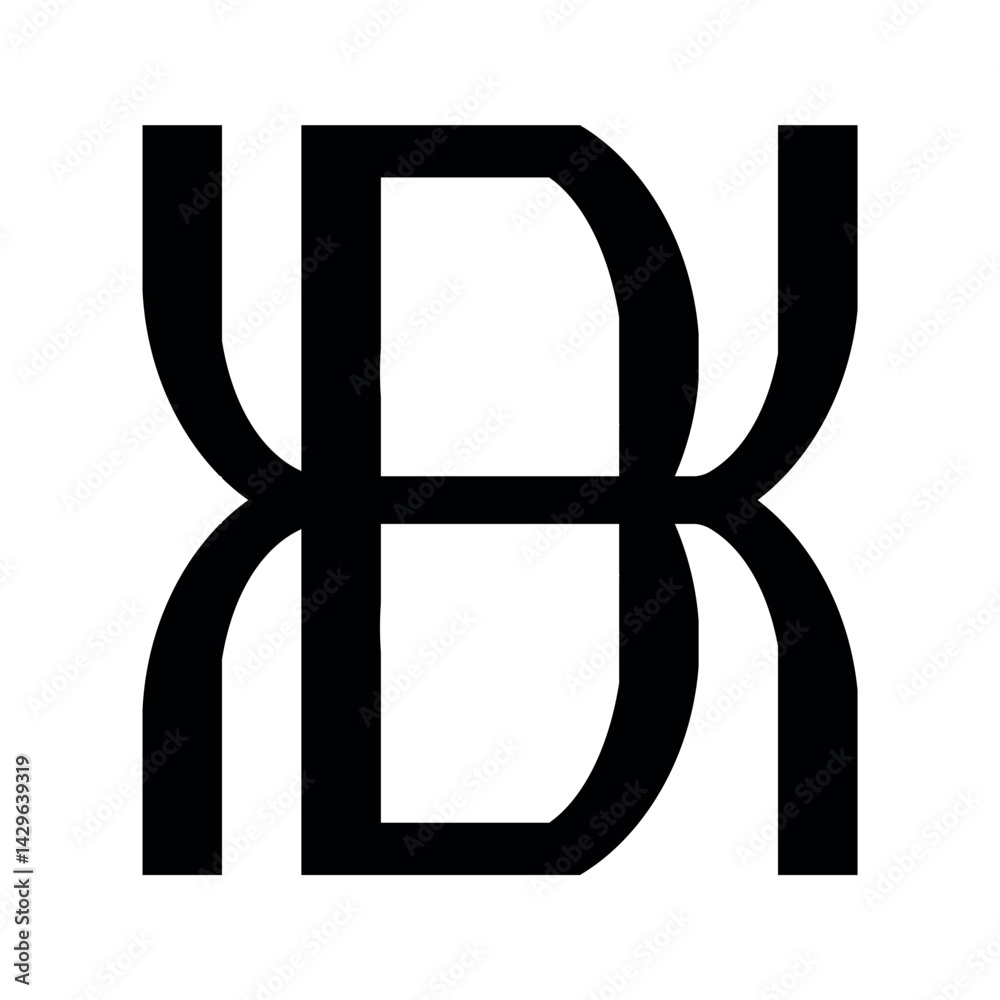 BH Logo style shape vector design.
