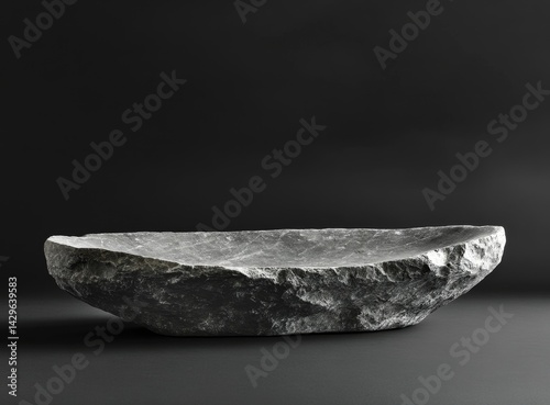Natural stone sink, elegant and rustic.  A unique, handcrafted,  elongated basin.  Exceptional quality and artistry