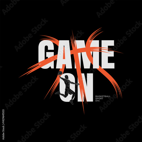 game on,basketball t-shirt Design Template