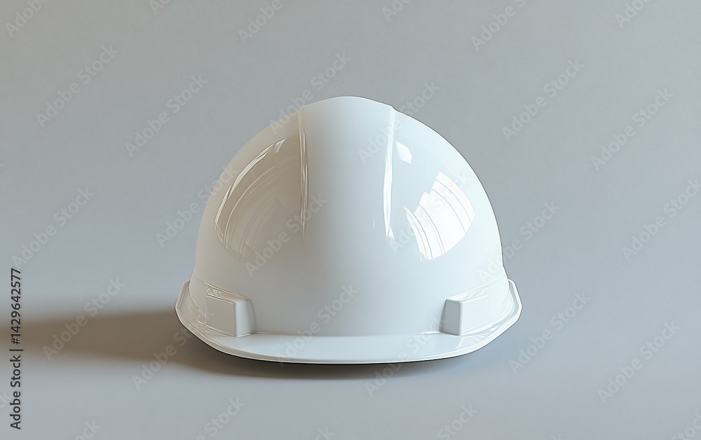 Fototapeta premium Durable White Safety Helmet Reliable Head Protection ideal for marketing campaign materials