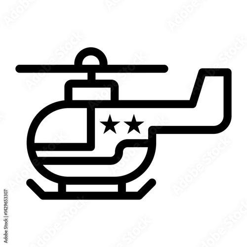 helicopter Line Icon