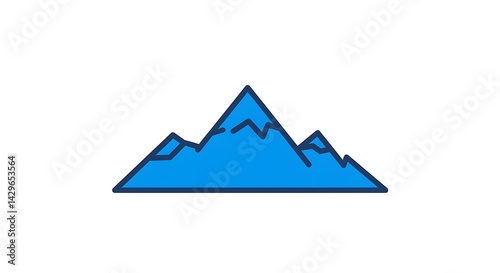 Free Download Blue Mountain Range Icon Graphic with Snow Capped Peaks Design - GFXLoad