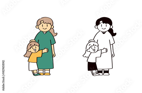 親子のイラストセット