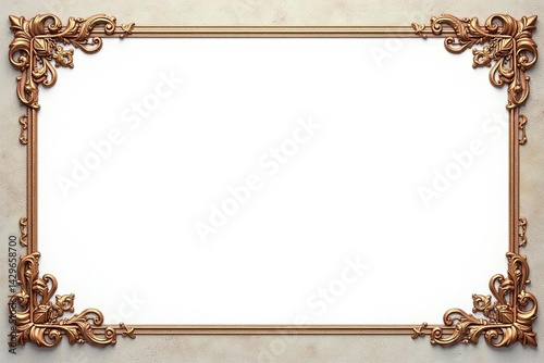 Crisp white background featuring a Roman-style border design, abstract, backdrop, border