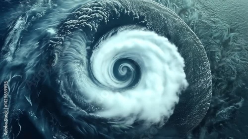 Spectacular Aerial View of a Massive Hurricane Swirling Above the Ocean Surface