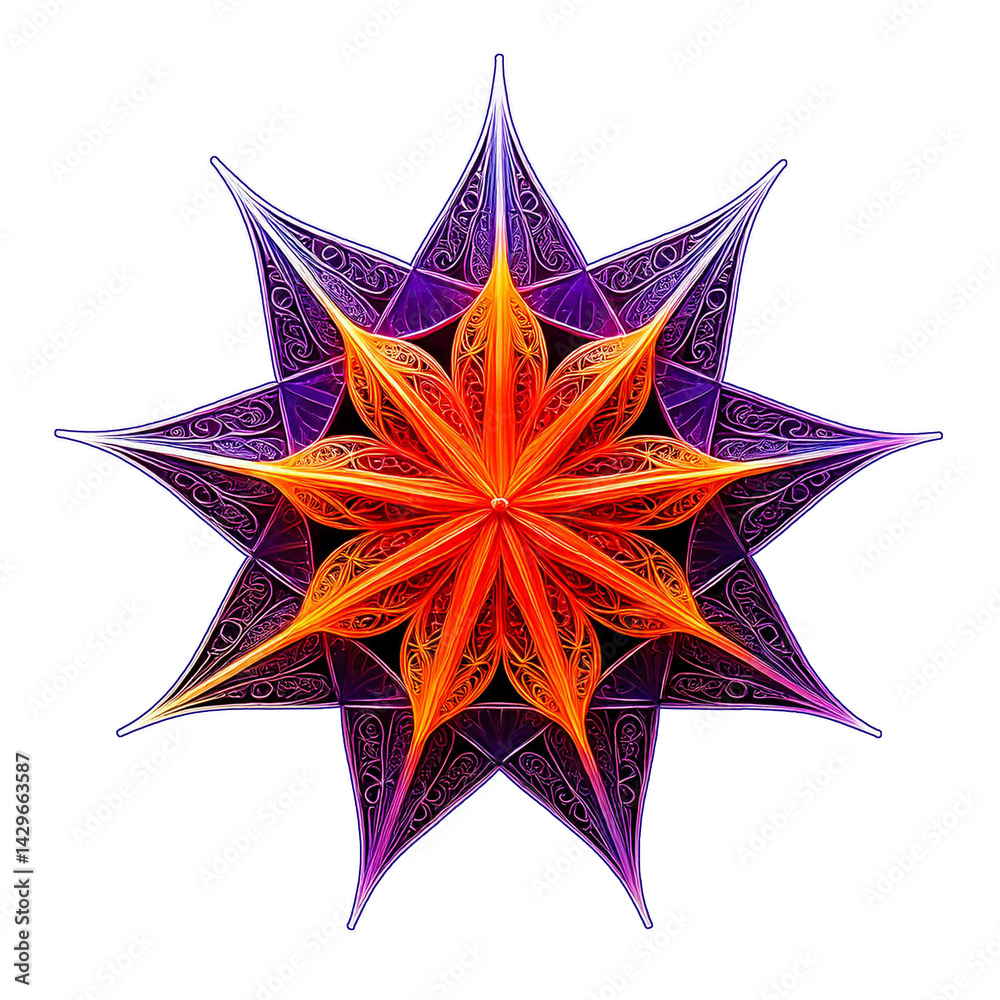 Obraz premium Nine Point Filigree Star