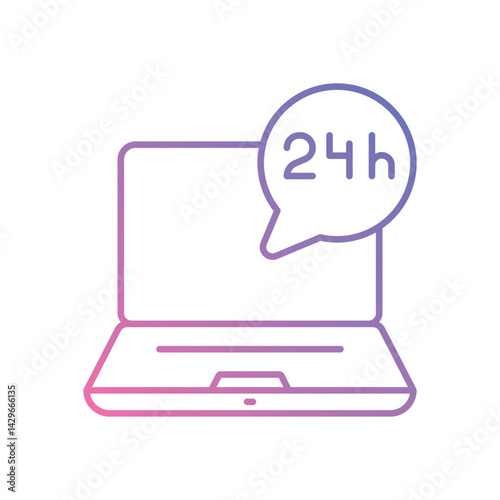 24h Delivery icon vector stock illustration