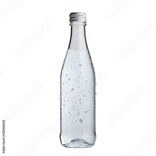 Wallpaper Mural Sparkling water bottle with condensation droplets refreshing drink glass bottle Torontodigital.ca