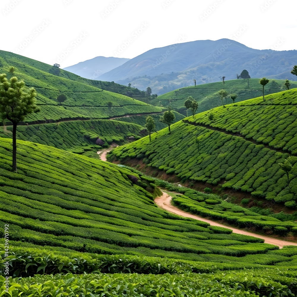 Fototapeta premium tea gardens, Kerala, India