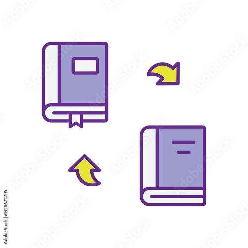 Book Swapping icon vector stock illustration