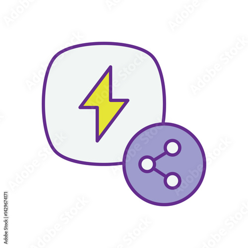 Energy Sharing icon vector stock illustration